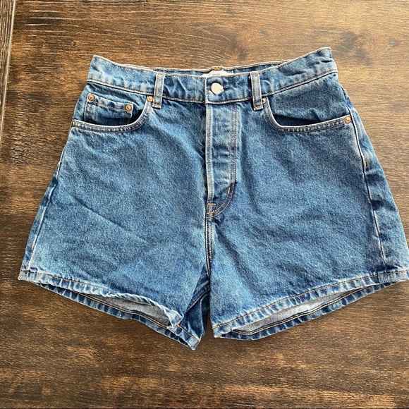 & Other Stories Pants - & OTHER STORIES forever cut high waist denim shorts
